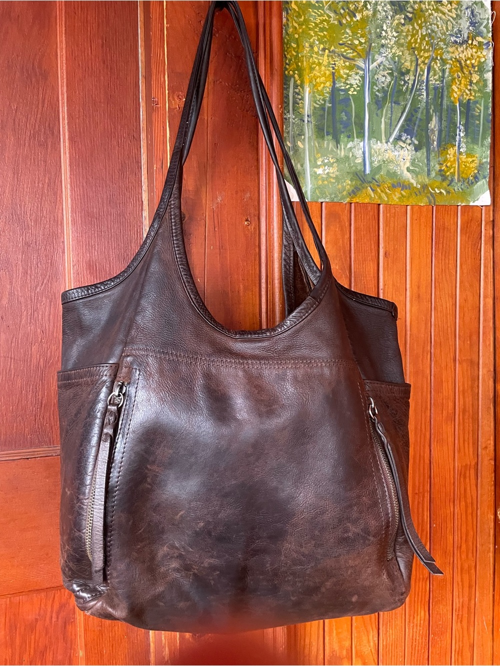 Classic Dark Brown Leather Tote